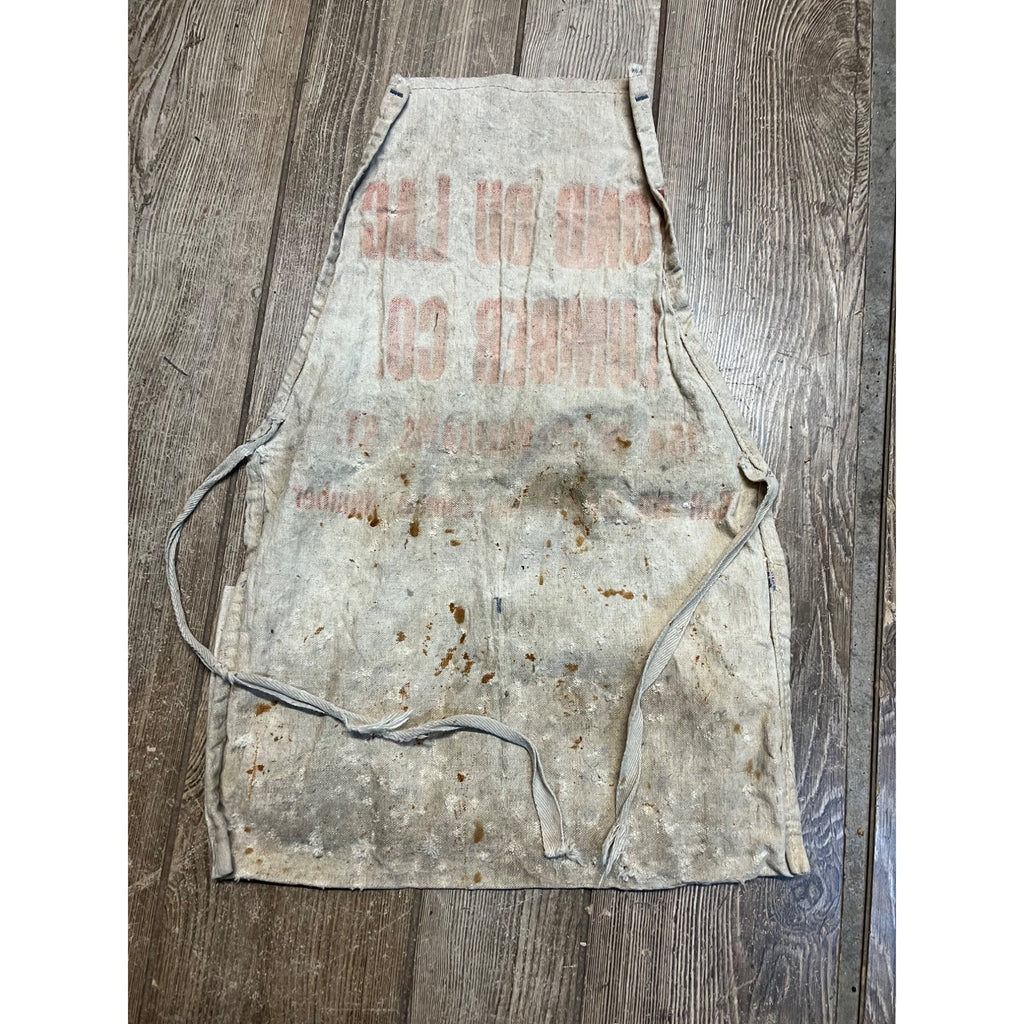 Vintage Fond du Lac Nail Carpenter Apron Lumber Yard Wisconsin Advertising