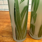 VTG SET 2 TASTESETTERS FROSTED PALM LEAF TOM COLLINS/TUMBLER GLASSES TIKI 12OZ