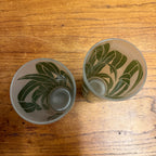 VTG SET 2 TASTESETTERS FROSTED PALM LEAF TOM COLLINS/TUMBLER GLASSES TIKI 12OZ