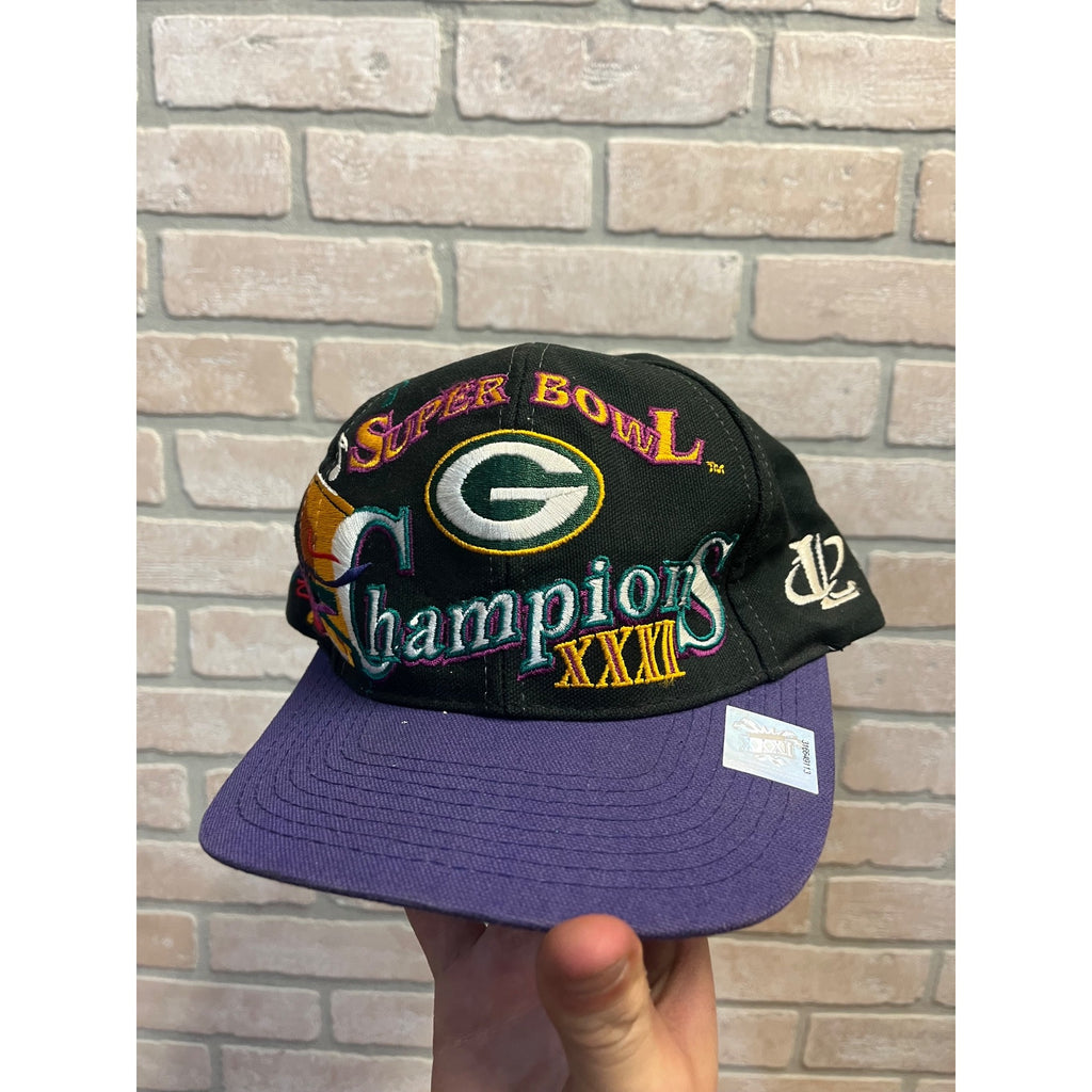 Vintage 1997 Hat Snapback Superbowl XXXI Packers Patriots W/ Sticker