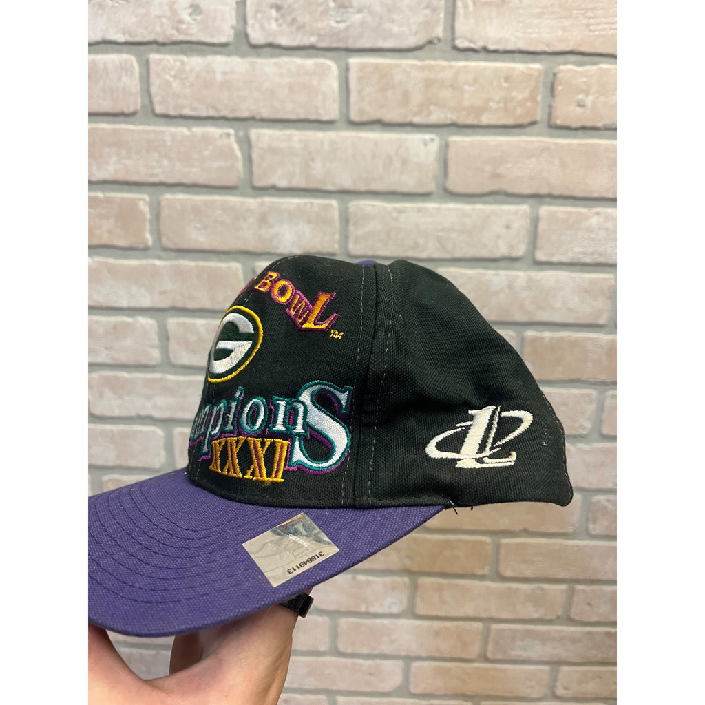 Vintage 1997 Hat Snapback Superbowl XXXI Packers Patriots W/ Sticker