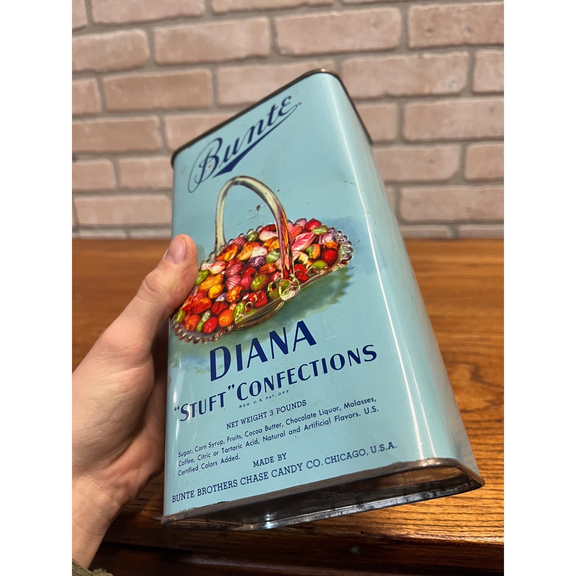 Vintage 1930s Bunte Brothers Candy Confectionery Advertising Tin Can Chicago