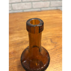 Antique Benedictine Wine Bottle Amber Brown Embossed Glass Bottle