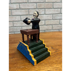 Vintage Cast Iron Mechanical Bank Magic Trick Coin Bank Reproduction