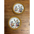 Rare Antique Villeroy & Boch Mettlach Coaster w/Gnomes #1032 Lot (2)