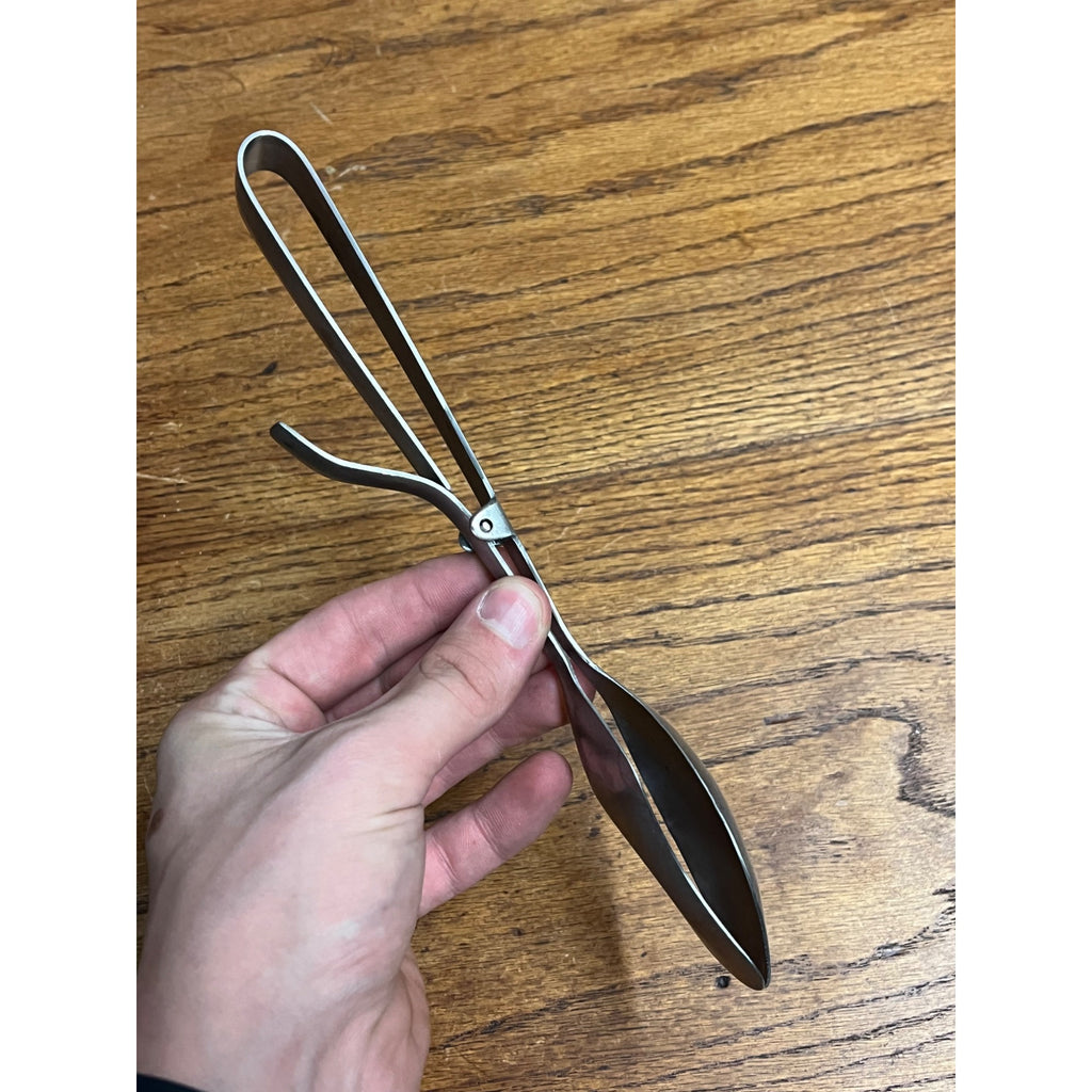 Vintage Stainless Spring Loaded Tongs Serving Utensil Japan 9” Heavy Duty