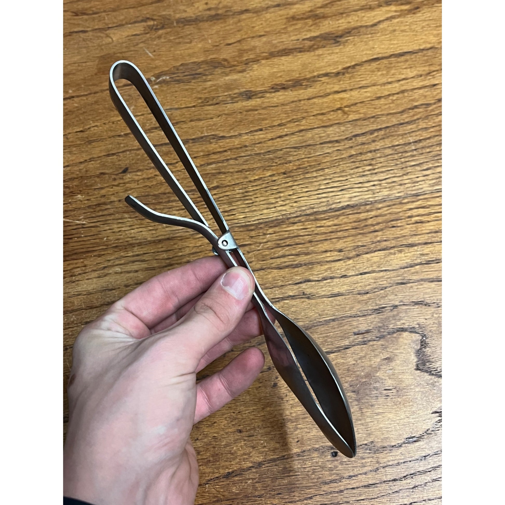 Vintage Stainless Spring Loaded Tongs Serving Utensil Japan 9” Heavy Duty