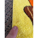 Vintage CANNON Merry Mushroom Kitchen Bath Hand Towel Fringe Groovy Retro Yellow