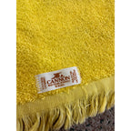 Vintage CANNON Merry Mushroom Kitchen Bath Hand Towel Fringe Groovy Retro Yellow