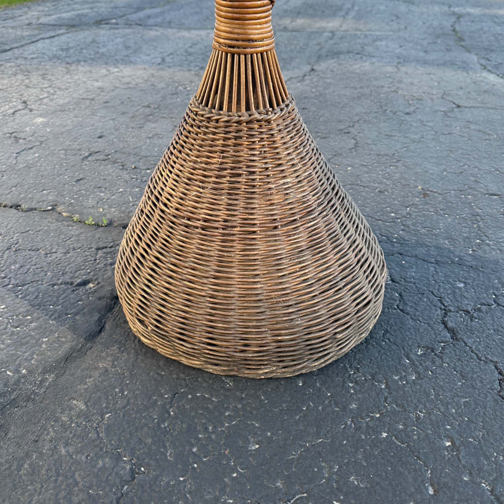 Vintage 1930s Wicker Plant Stand or Display Stand 57.5" Tall