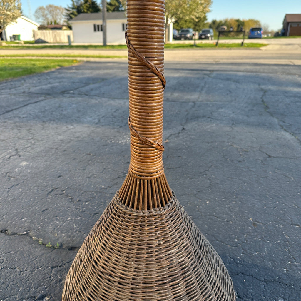 Vintage 1930s Wicker Plant Stand or Display Stand 57.5" Tall