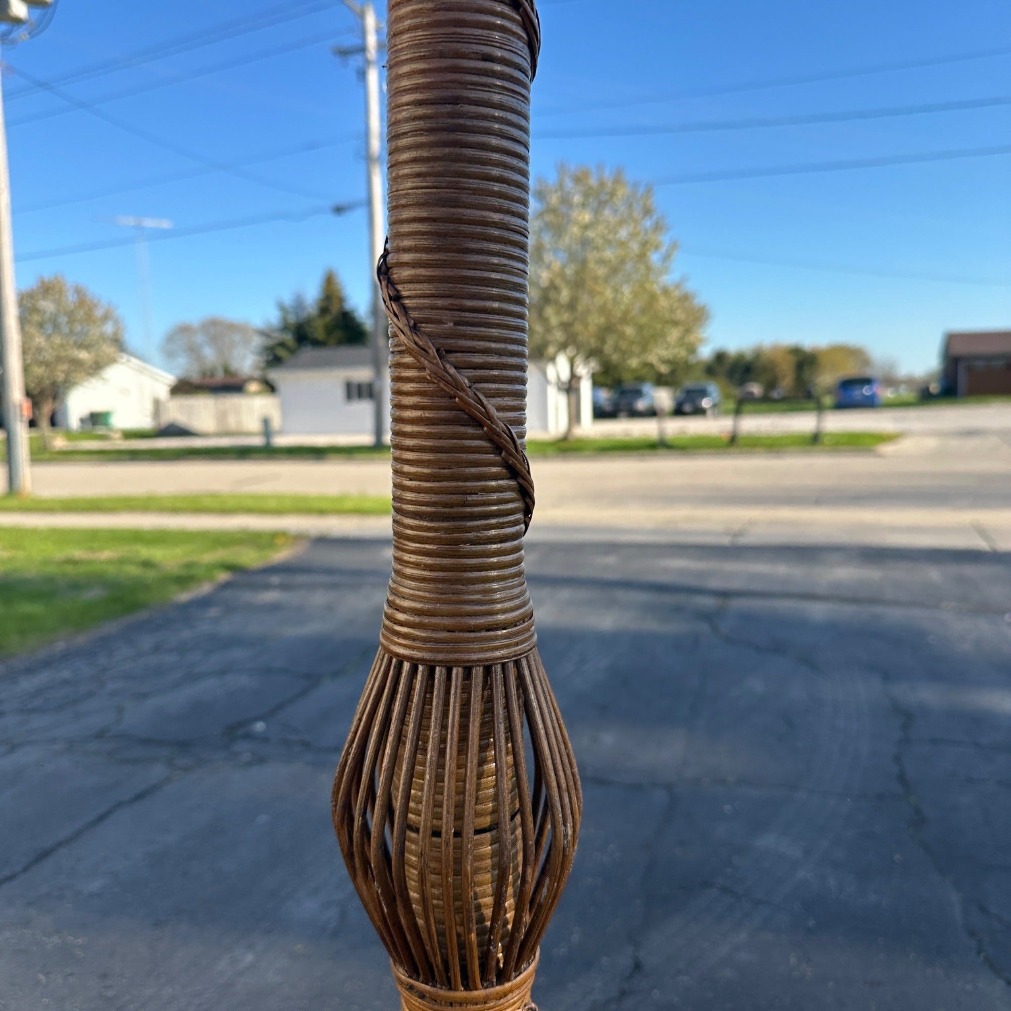 Vintage 1930s Wicker Plant Stand or Display Stand 57.5" Tall