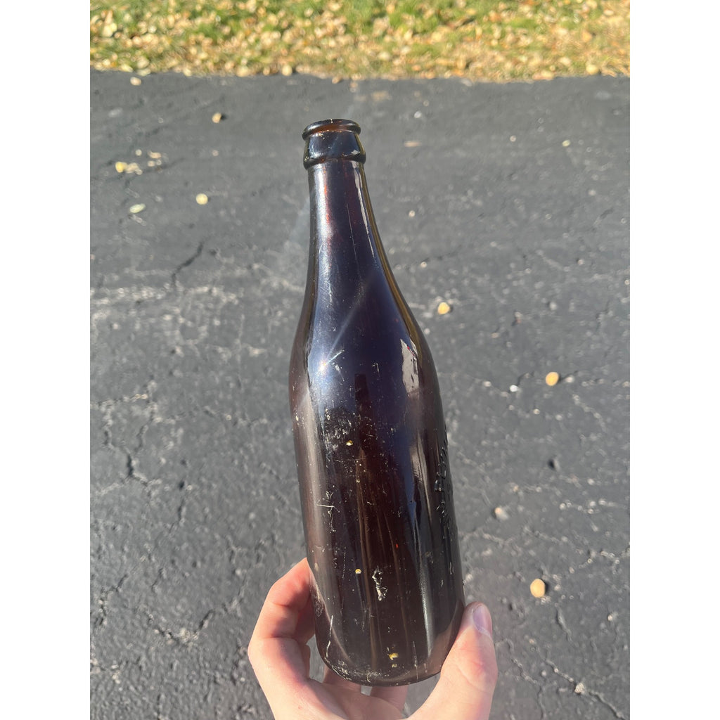 Vintage Pre-Prohibition Plymouth Brewing Co. Wis Amber Brown Beer Bottle