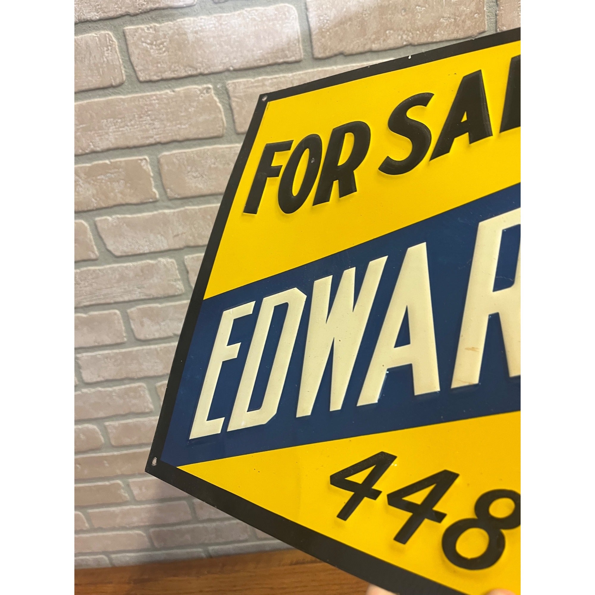Vintage 1940s EDWARD PAIK For Sale Realtor Embossed Advertising Sign