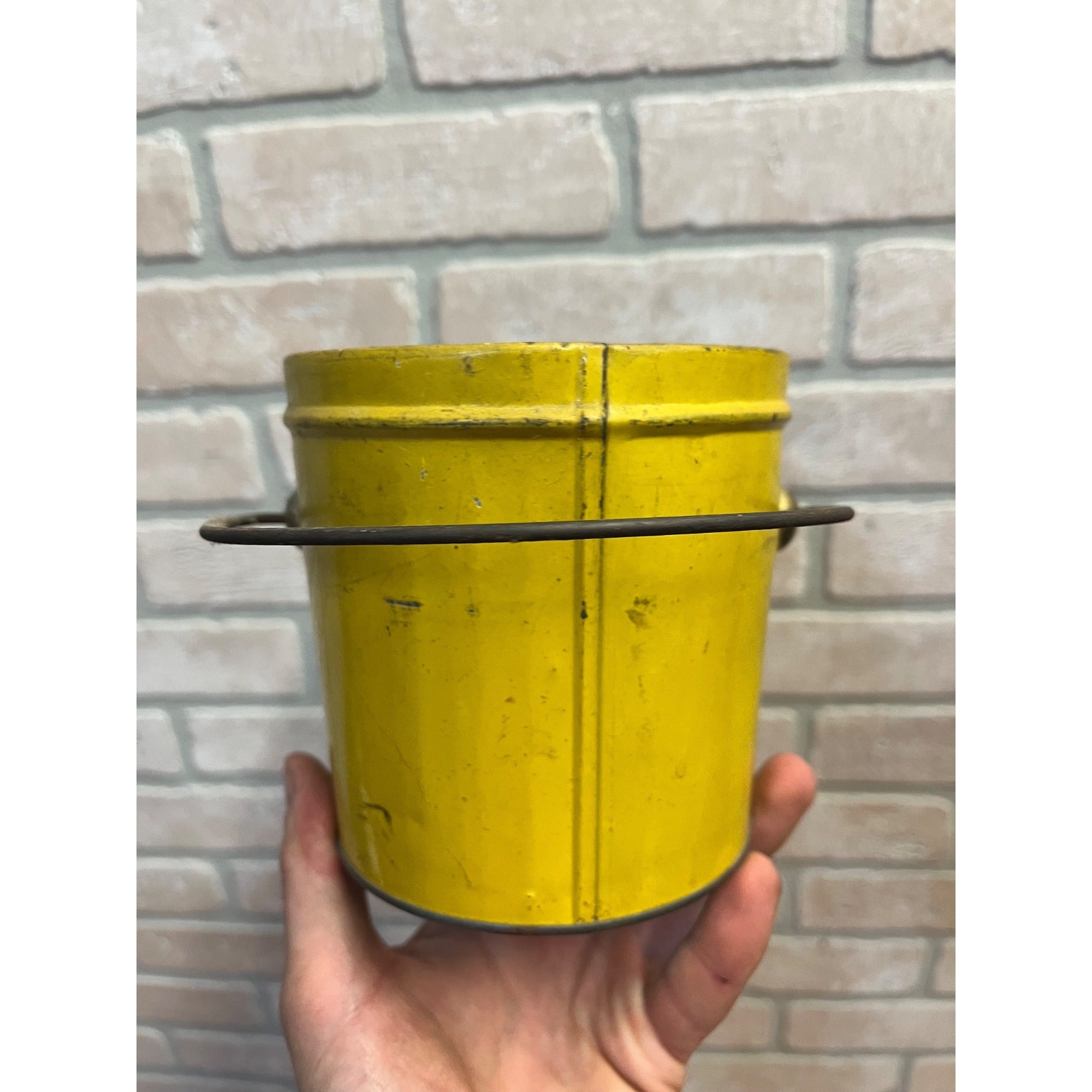 Vintage Heller Bros Lard Tin Pail Advertising Neenah WI Wisconsin Primitive