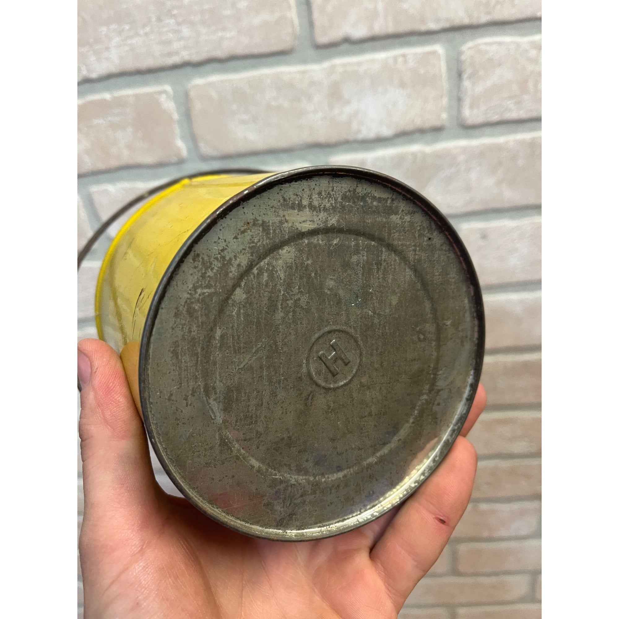 Vintage Heller Bros Lard Tin Pail Advertising Neenah WI Wisconsin Primitive
