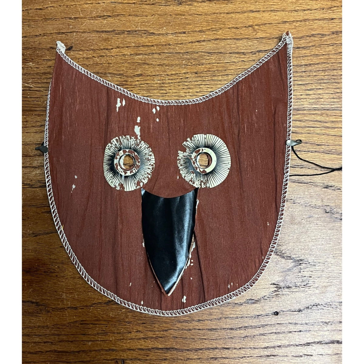 SCARCE Vintage 1920s Dennison Halloween Crepe Tissue Paper Owl Costume Mask