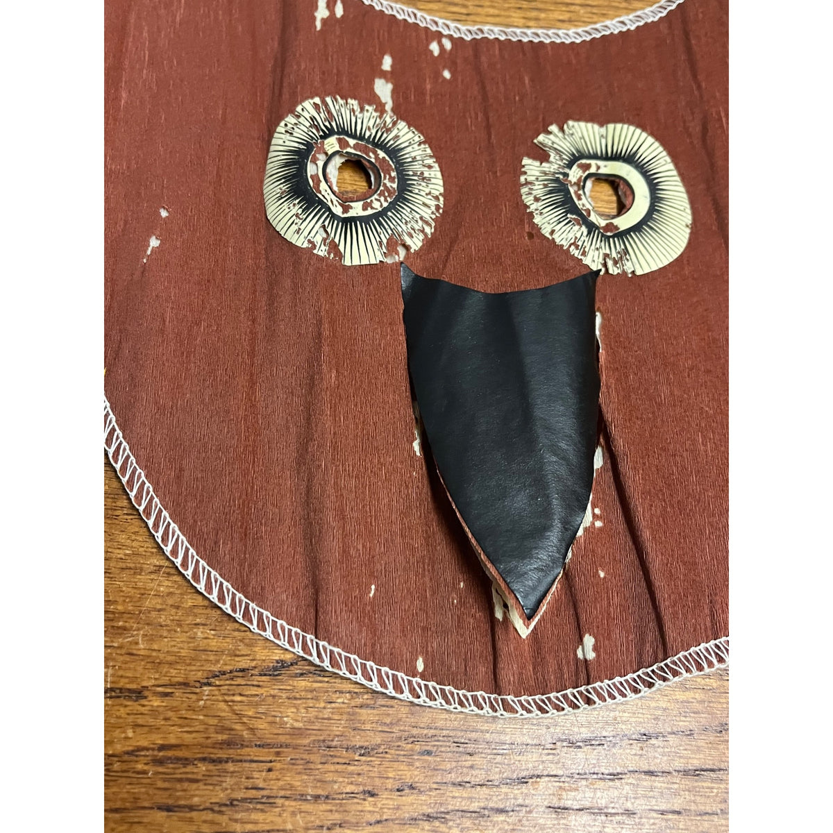 SCARCE Vintage 1920s Dennison Halloween Crepe Tissue Paper Owl Costume Mask
