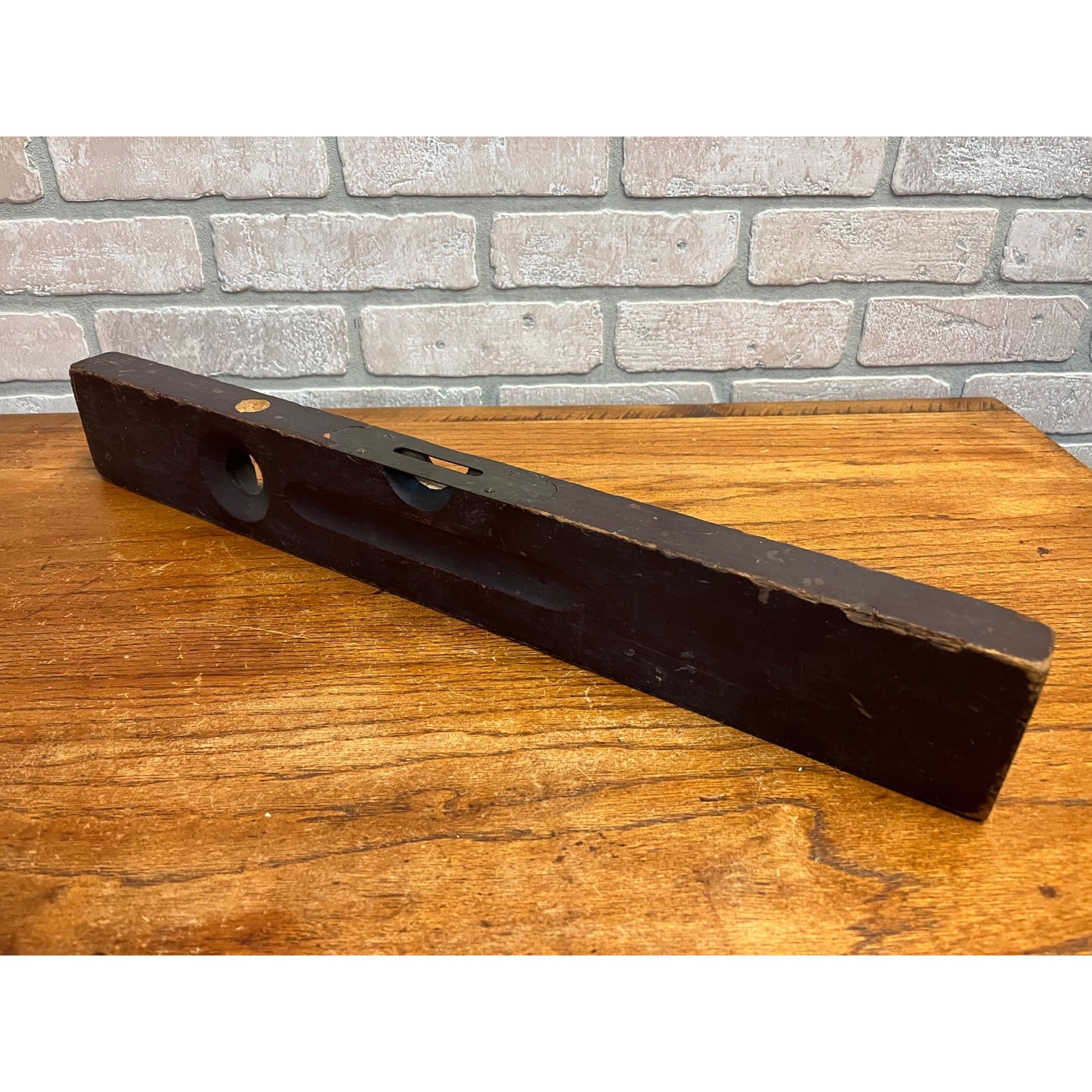 AntiqueVintage Stanley Wood & Brass 22" Carpenters Level Rule & Lever Co.