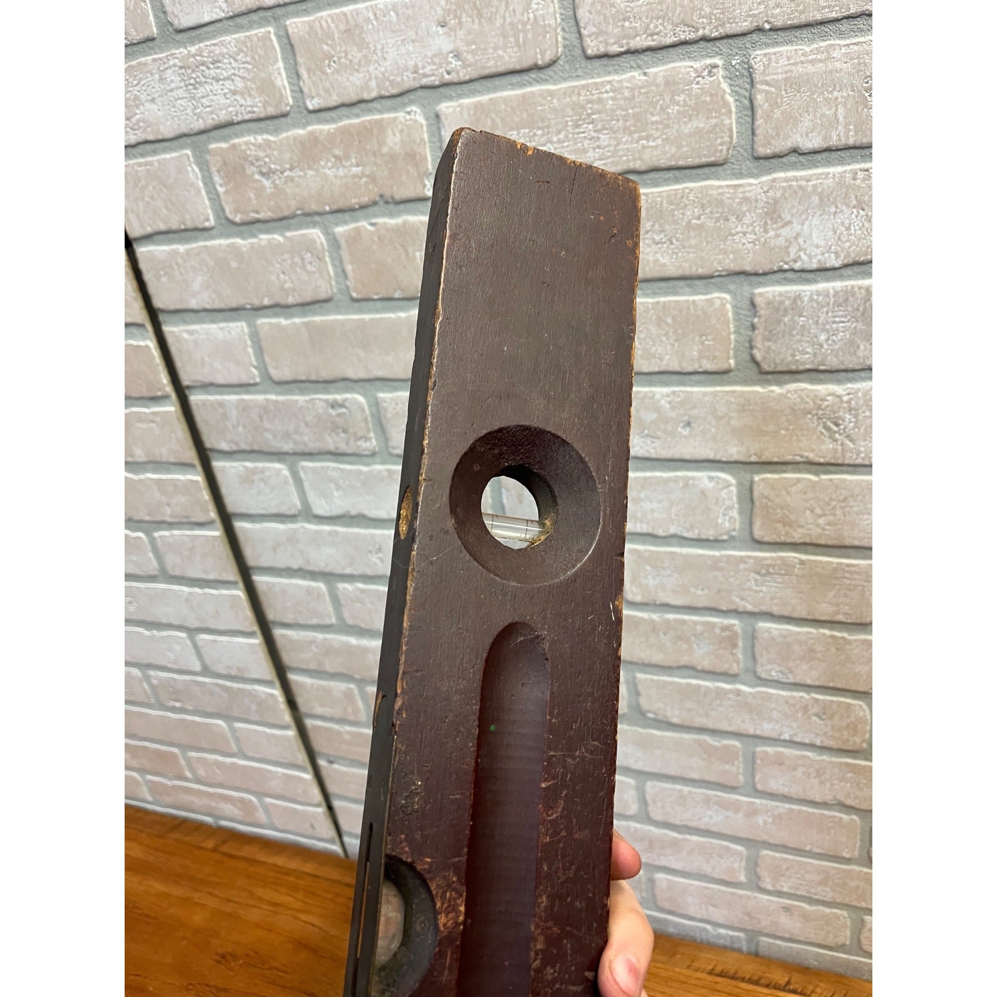 AntiqueVintage Stanley Wood & Brass 22" Carpenters Level Rule & Lever Co.