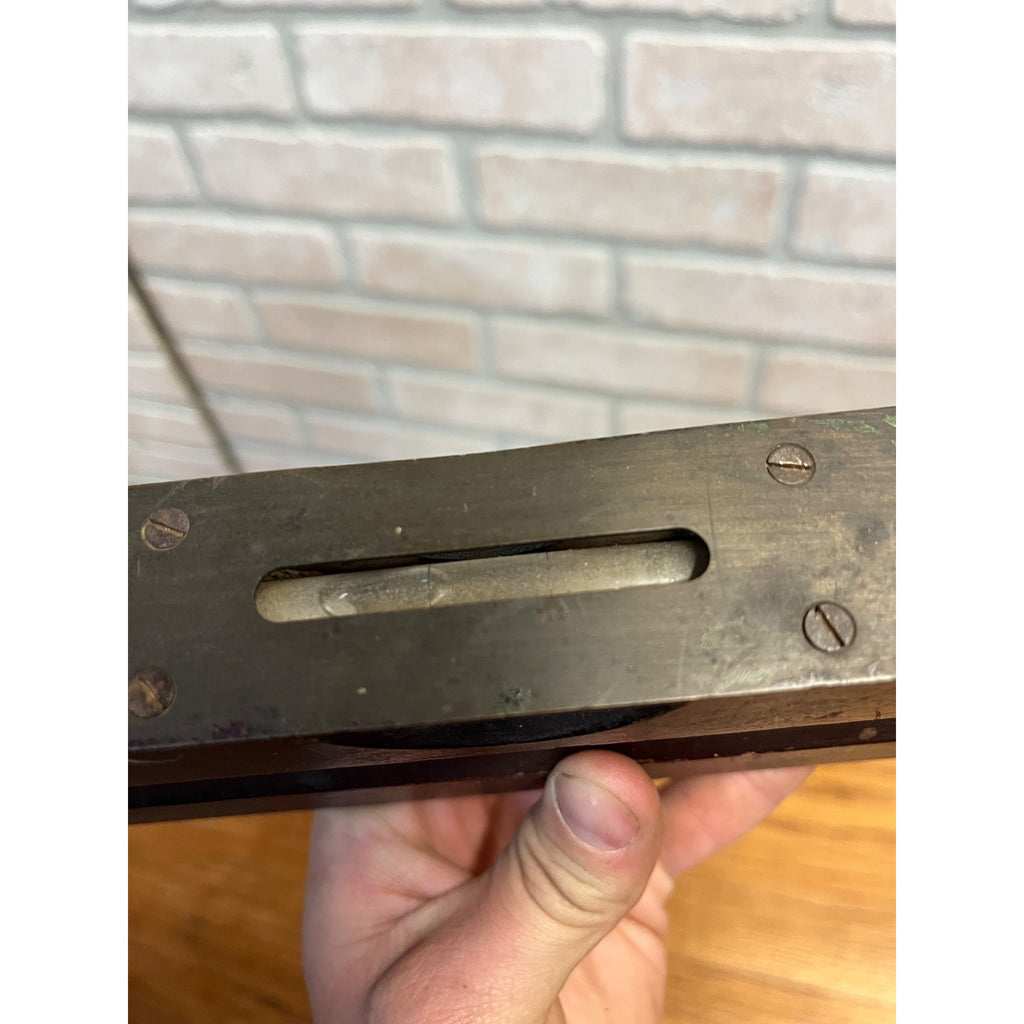 AntiqueVintage Stanley Wood & Brass 22" Carpenters Level Rule & Lever Co.