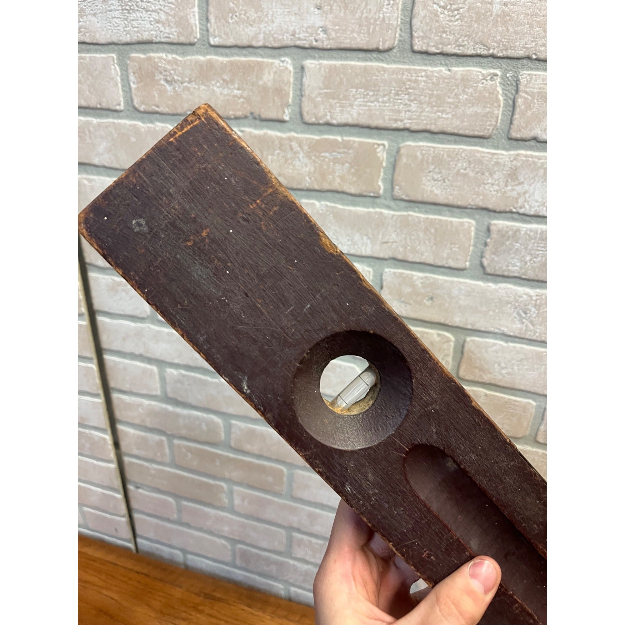 AntiqueVintage Stanley Wood & Brass 22" Carpenters Level Rule & Lever Co.