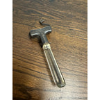 Vintage Pyrex Flameware Detachable Locking Handle Clear Glass & Metal