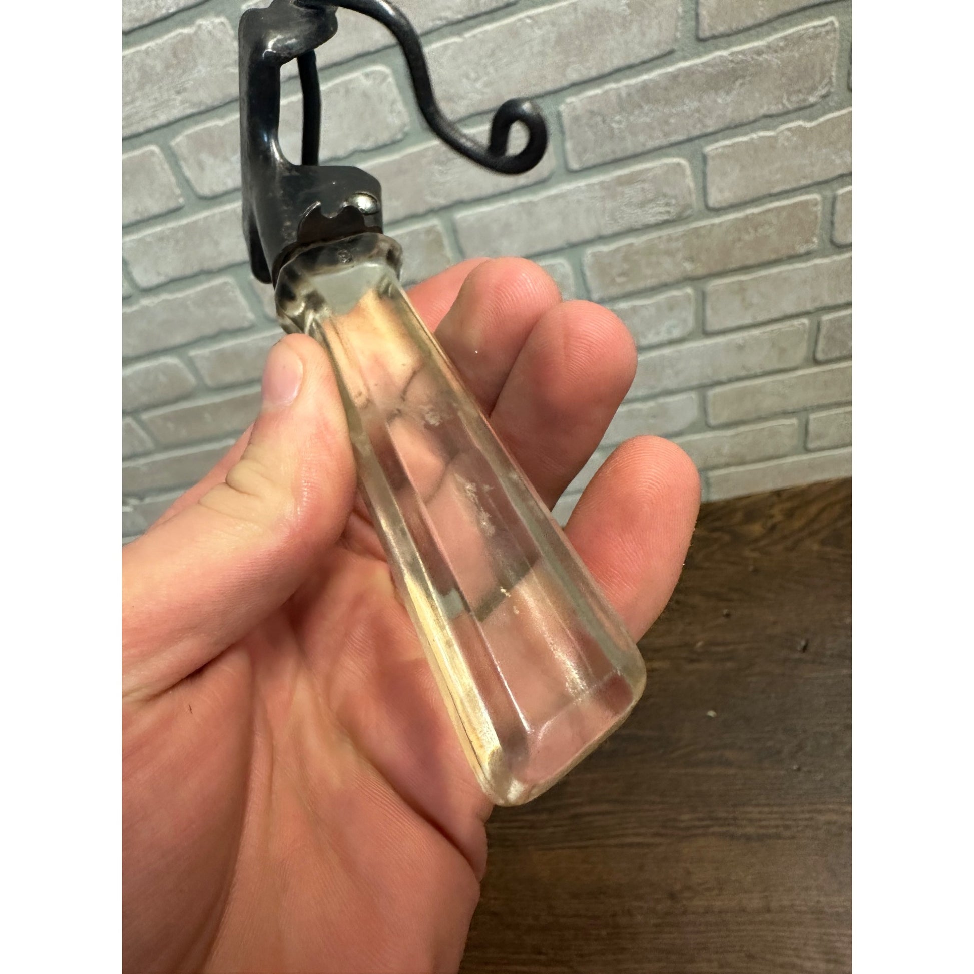 Vintage Pyrex Flameware Detachable Locking Handle Clear Glass & Metal