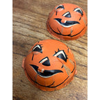 RARE Vintage Halloween 2pc Candy Container JOL Jack o'Lantern Pressed Cardboard