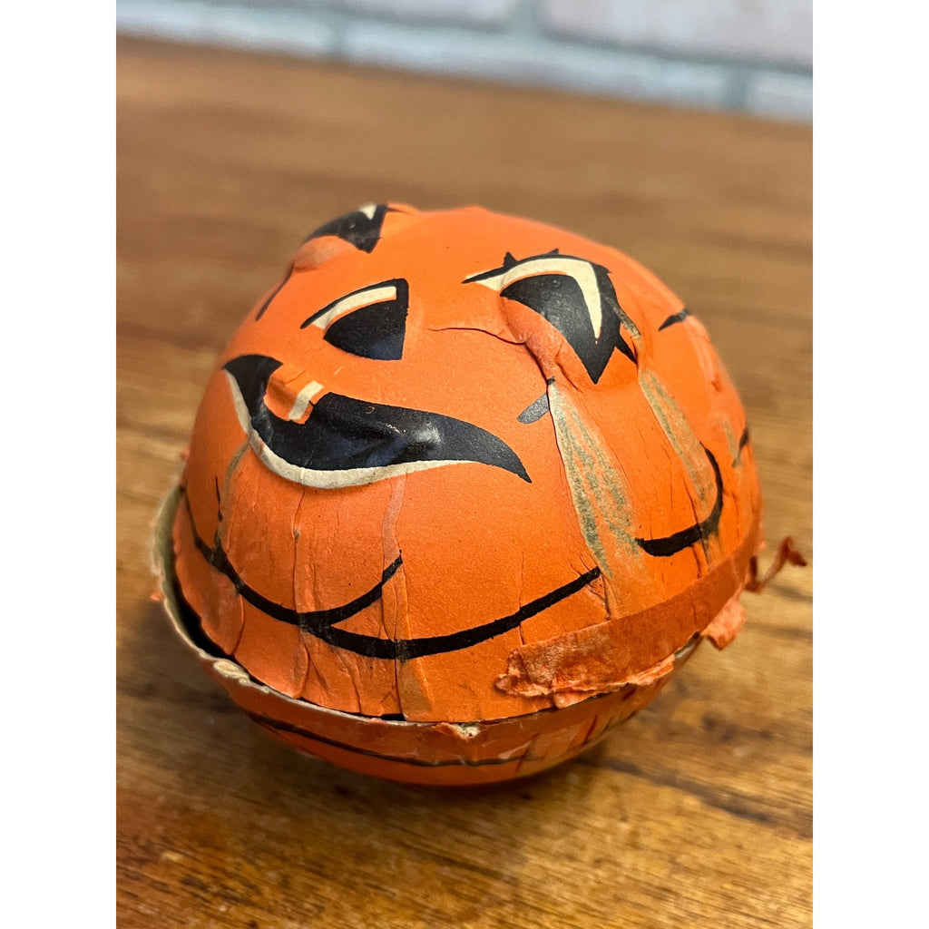 RARE Vintage Halloween 2pc Candy Container JOL Jack o'Lantern Pressed Cardboard