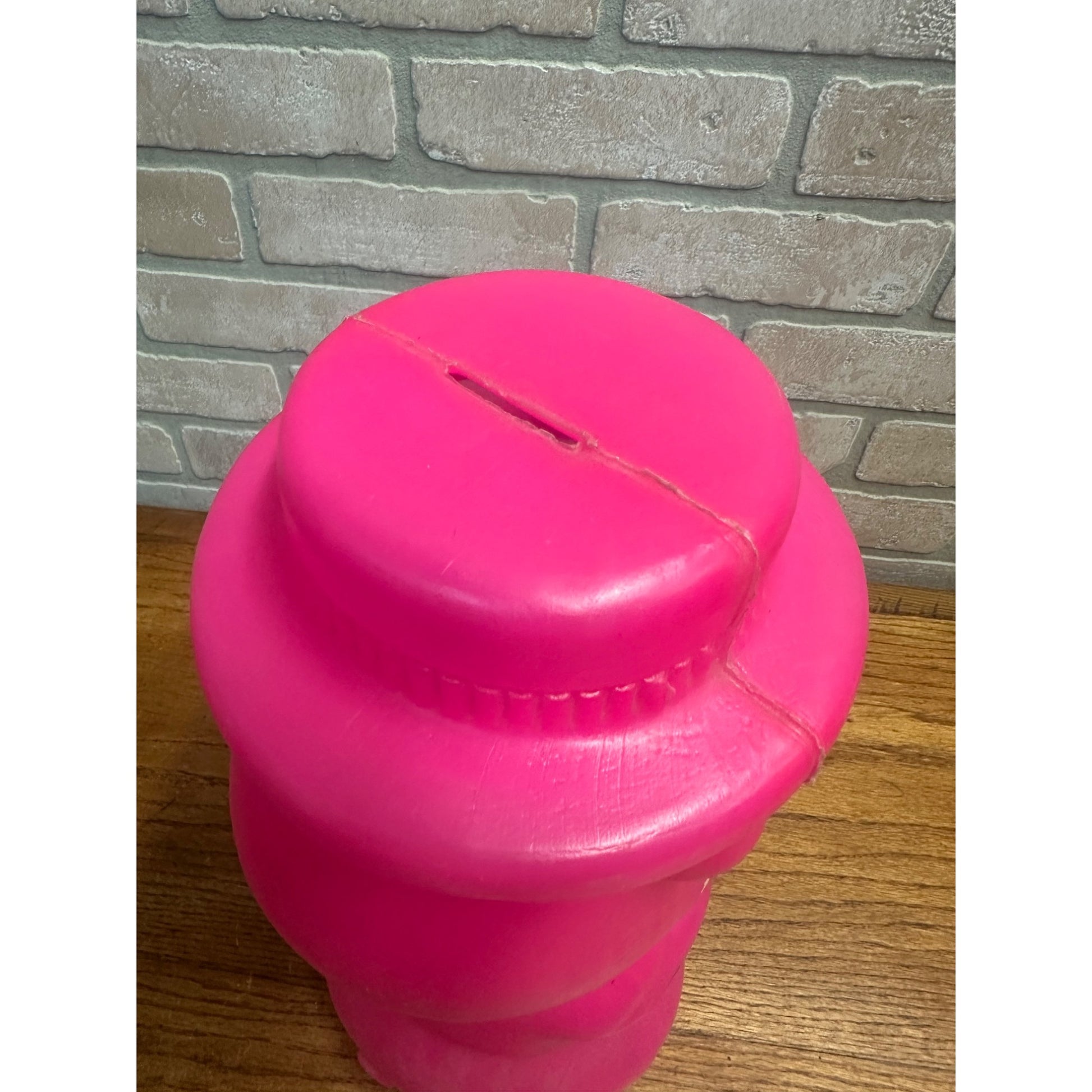 Vintage Blow Mold Pig Coin Bank A. J. Renzi Corp. 1964 Pink 16" - Unused