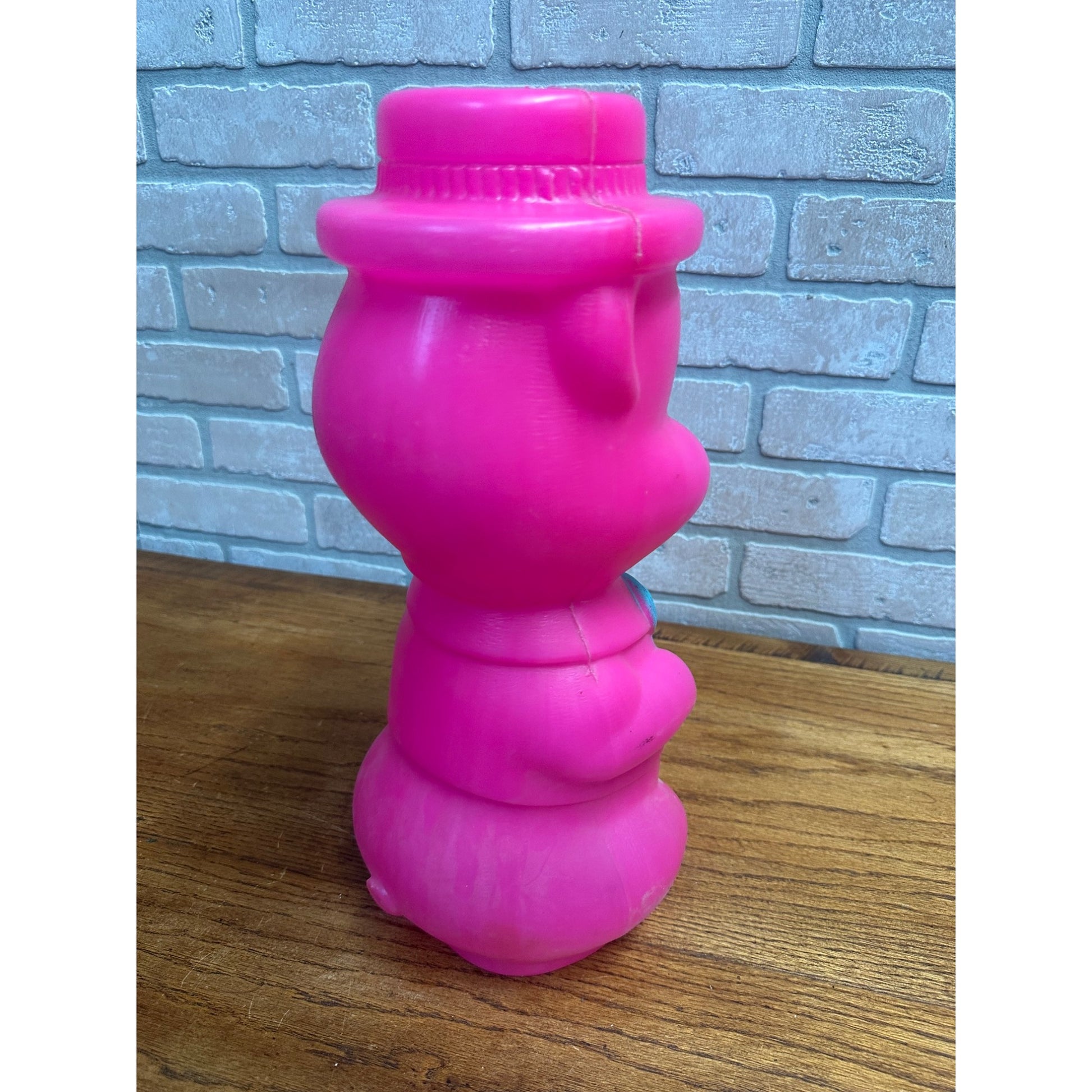 Vintage Blow Mold Pig Coin Bank A. J. Renzi Corp. 1964 Pink 16" - Unused