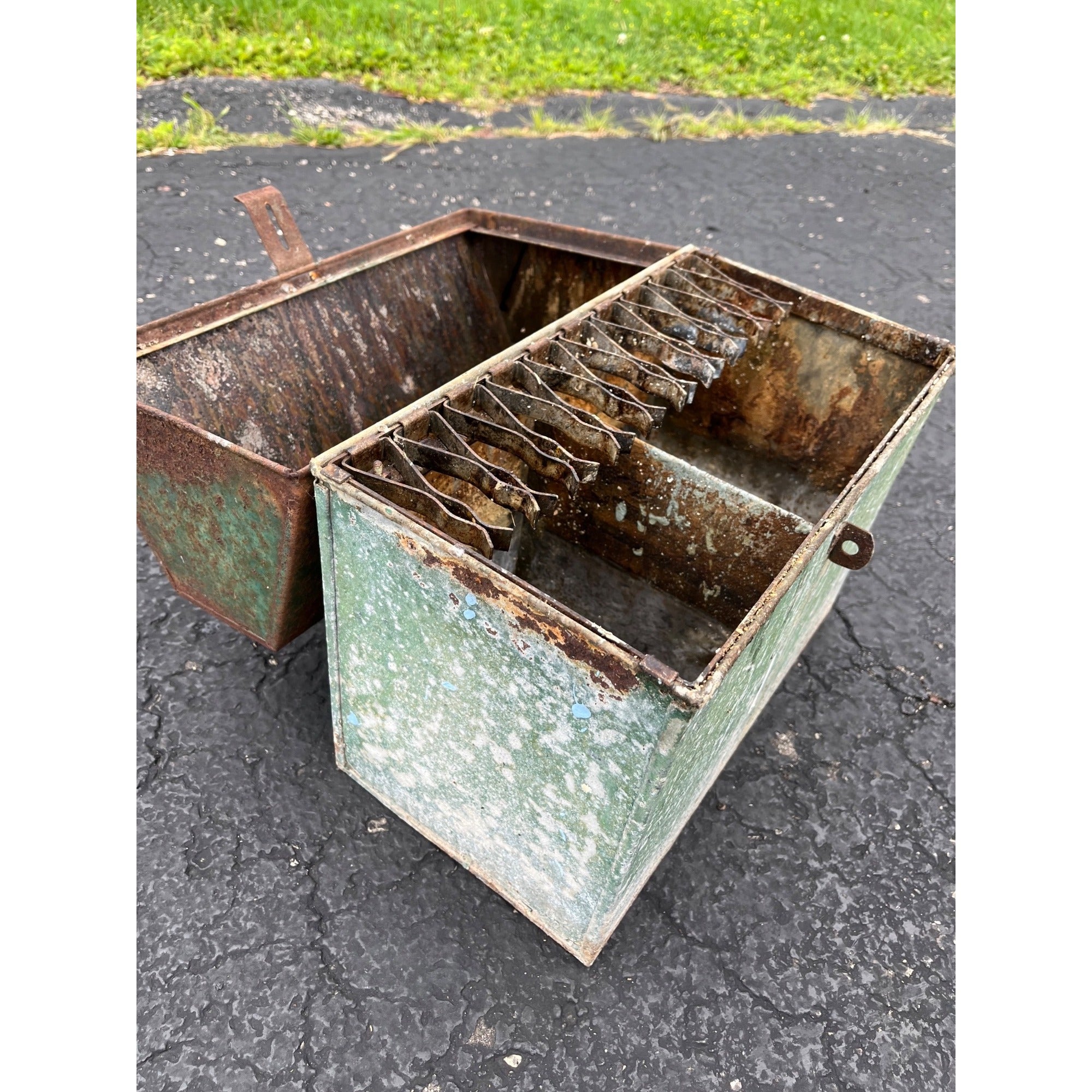 Antique Rare Painters Tool Brush Carrier Tote Paint Bucket