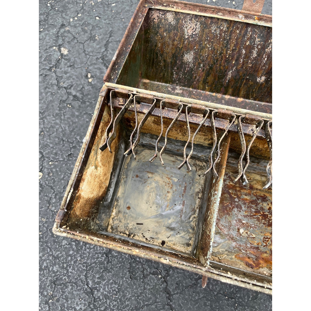 Antique Rare Painters Tool Brush Carrier Tote Paint Bucket
