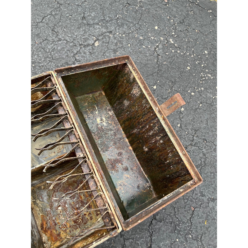 Antique Rare Painters Tool Brush Carrier Tote Paint Bucket