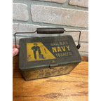 Vintage Gail & Ax Navy Tobacco Advertising Tin Lunch Pail Can American Co.