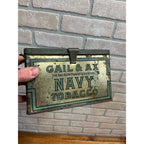 Vintage Gail & Ax Navy Tobacco Advertising Tin Lunch Pail Can American Co.
