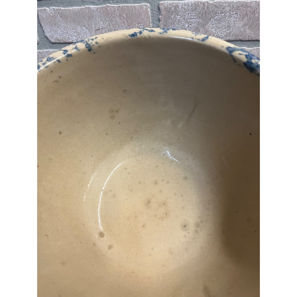 Vintage Red Wing Stoneware Spongeware Mixing Bowl Primitive Kitchen 9"