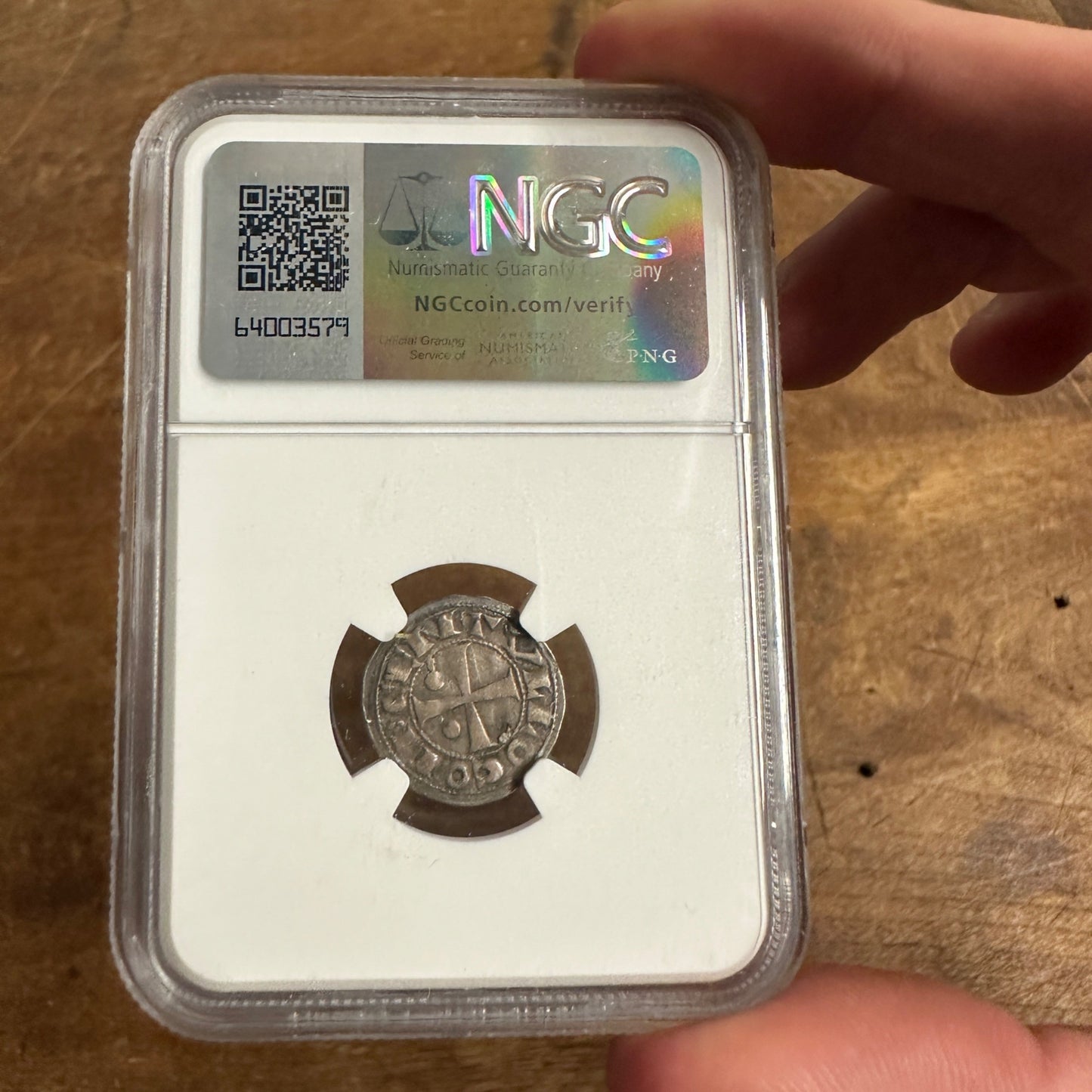 FRANCE, Bearn. Centulle, 1100-1300, Silver Denier, NGC XF 40