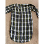 Vintage L.L. Bean Sleepshirt Mens Large Green Plaid Flannel Henley Nightshirt