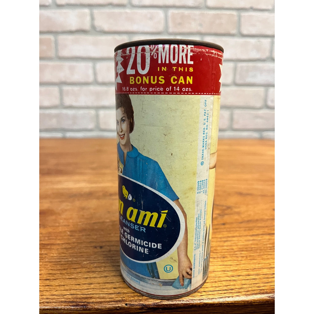 Vintage 1970s Bon Ami Cleanser Dish Cleaner Kitchen Advertising Can