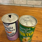 Vintage 1970s Weight Watchers Grape Soda & Ice Tea Pull Tab Straight Soda Can