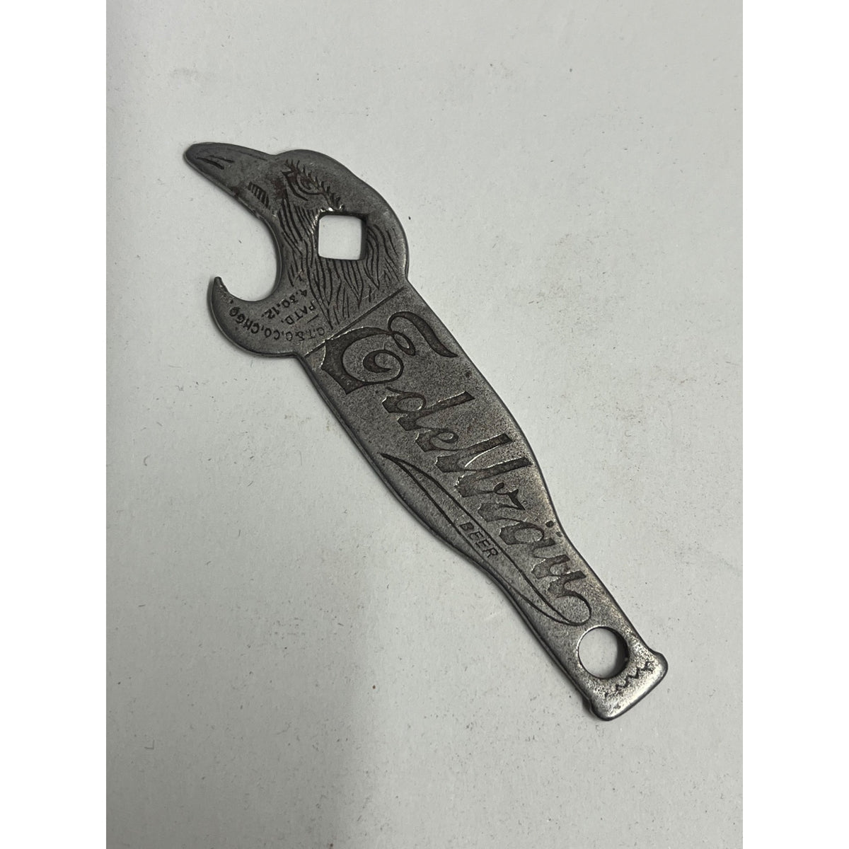 1910s Schreier Brew Edelbrau Beer Sheboygan WI Eagle Head Bottle Opener Figural