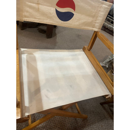 Vintage Pepsi Directors Promotional Advertising Folding Wooden Canvas Chairs