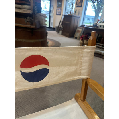 Vintage Pepsi Directors Promotional Advertising Folding Wooden Canvas Chairs