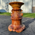 Vintage JB Owens Majolica Pottery Tall Jardiniere Plant Stand Pedestal