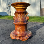 Vintage JB Owens Majolica Pottery Tall Jardiniere Plant Stand Pedestal