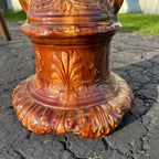 Vintage JB Owens Majolica Pottery Tall Jardiniere Plant Stand Pedestal
