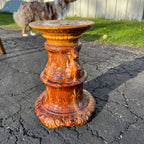 Vintage JB Owens Majolica Pottery Tall Jardiniere Plant Stand Pedestal