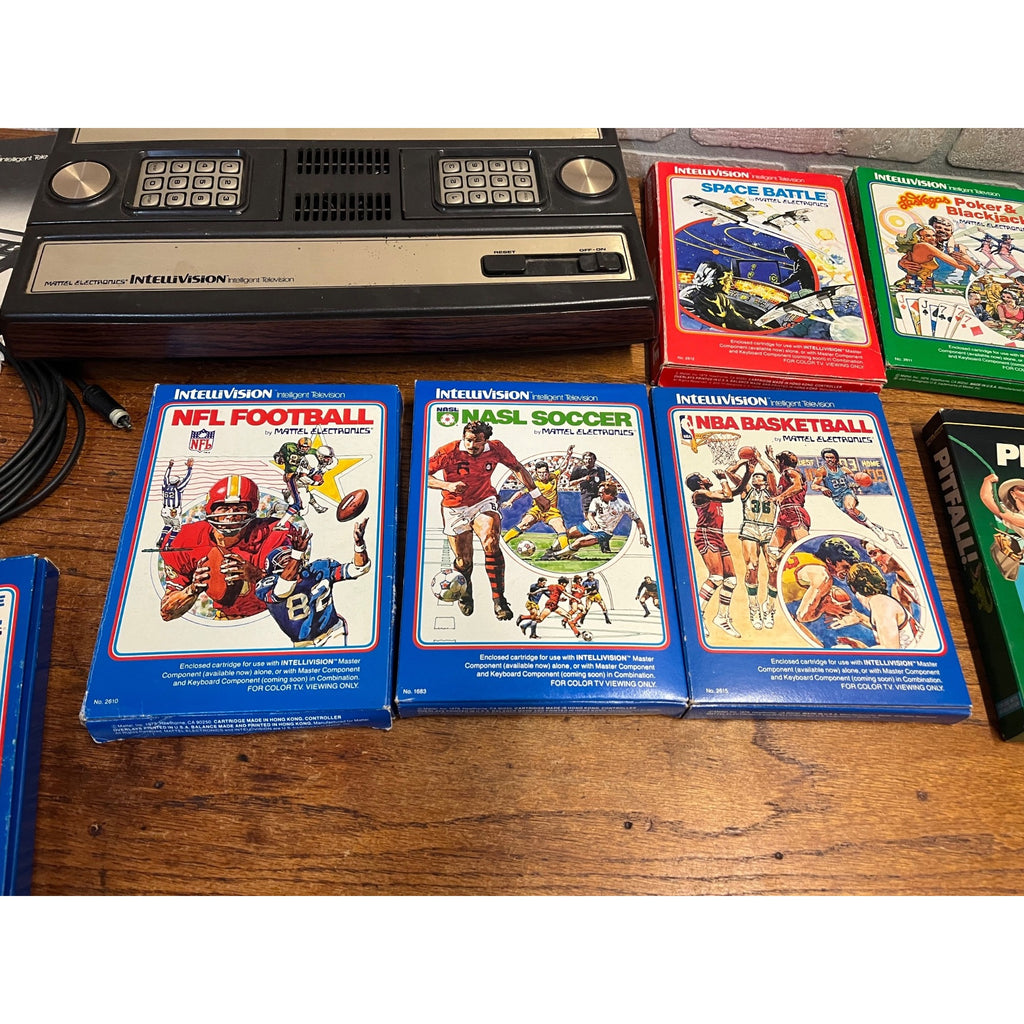 Vintage Mattel Electronics Intellivision 2609 Game Console With Games Bundle Set